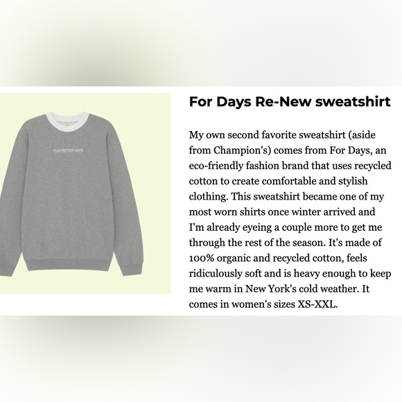 ☀️MUST GO free ship! For Days Green Crewneck Sweatshirt - White Collar - Small - Picture 9 of 9